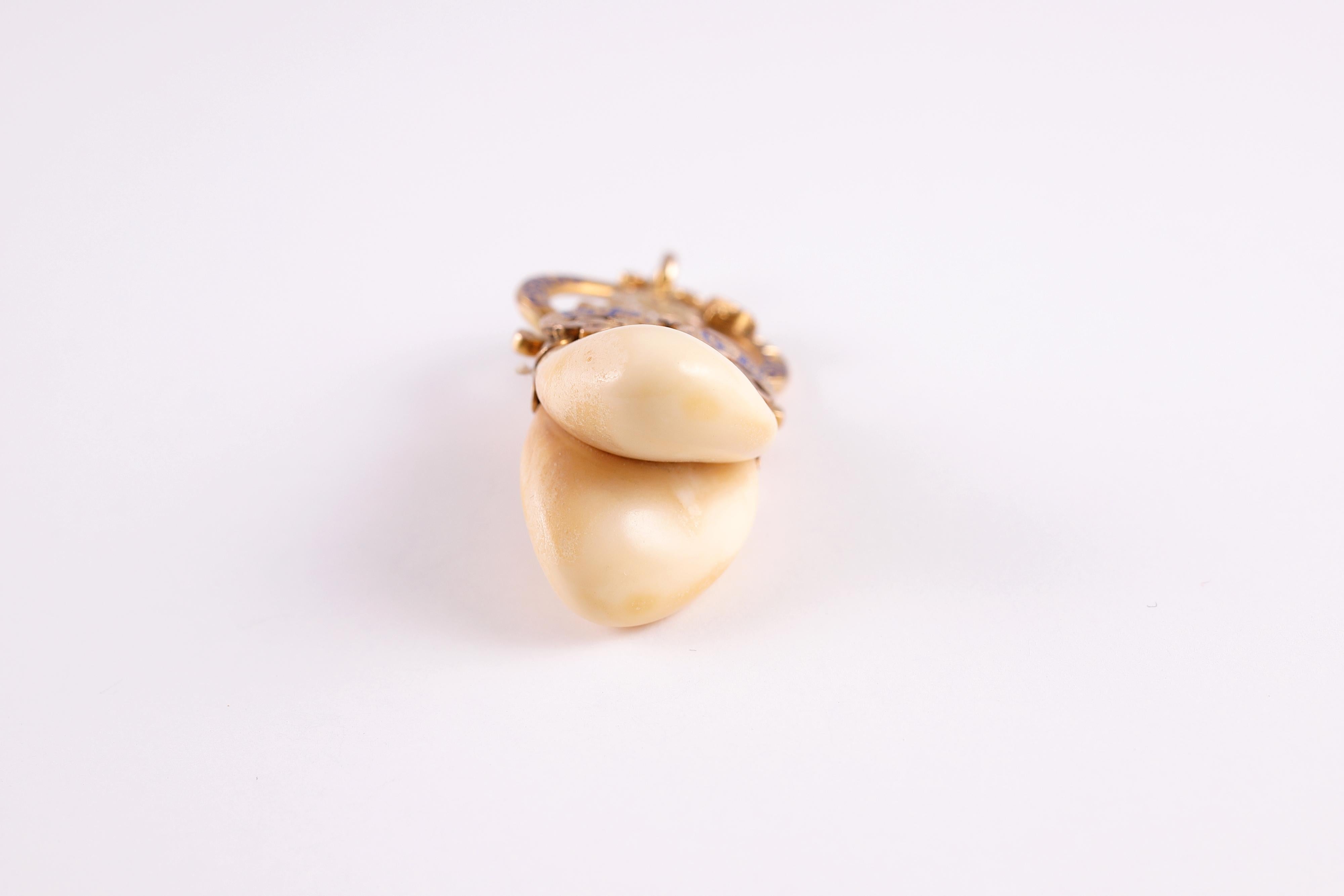 Unusual Elk's Lodge Tooth Fob In Good Condition In Dallas, TX