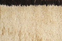 Unusual Empty Ivory Field Vintage Beni Ouarain Moroccan Berber Rug