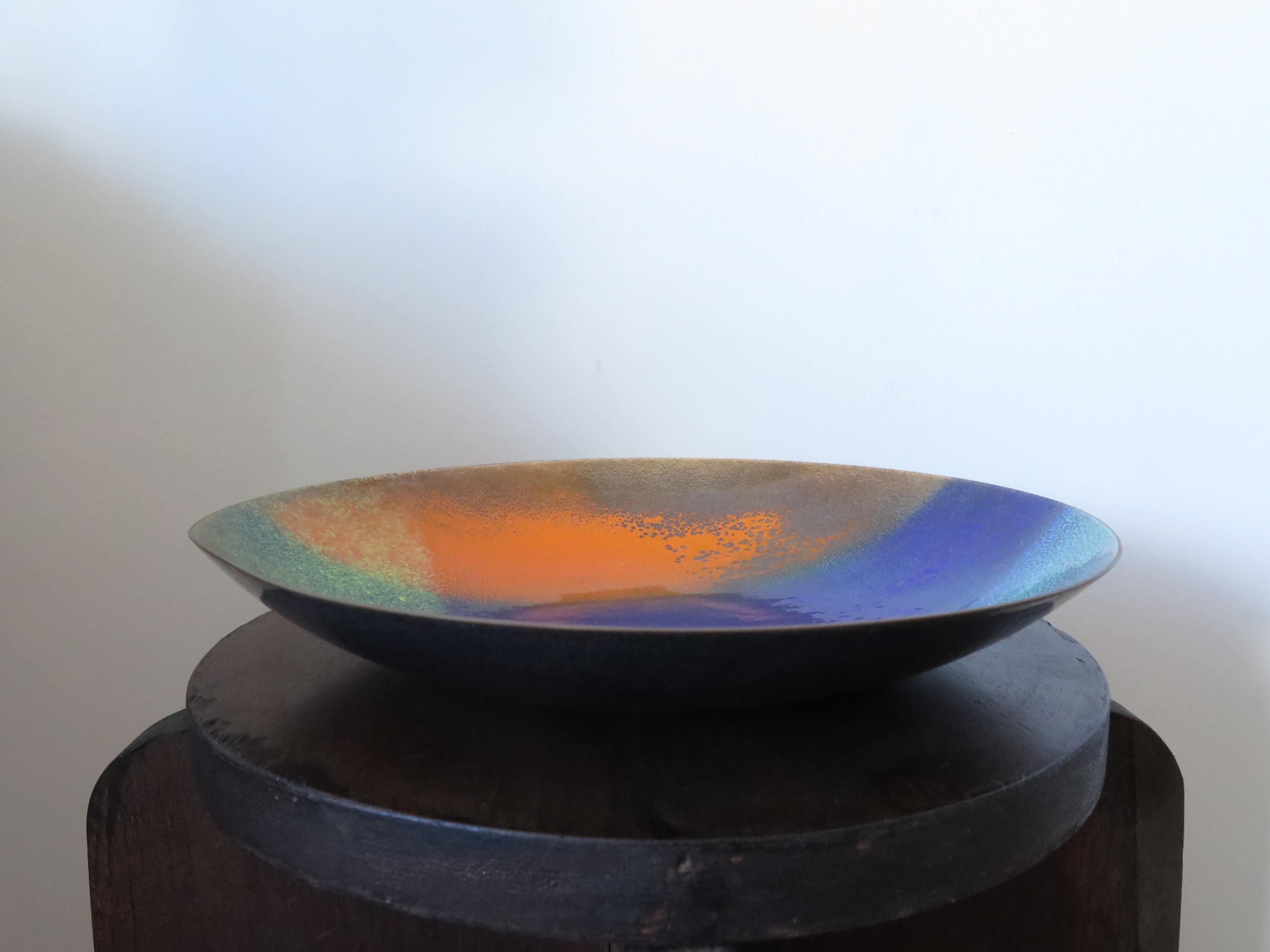 Unusual Enamel Bowl by Bovano In Good Condition For Sale In St.Petersburg, FL