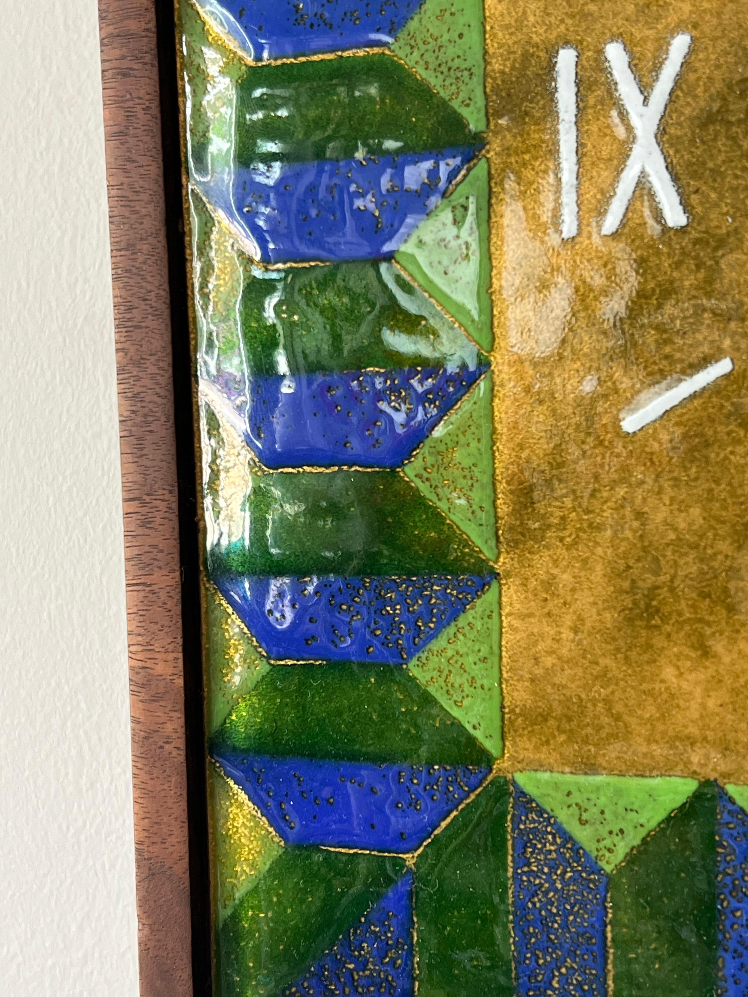 Mid-Century Modern Horloge murale inhabituelle en émail des années 1960 en vente