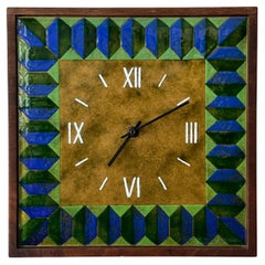 Unusual Enamel Wall Clock Ca' 1960's