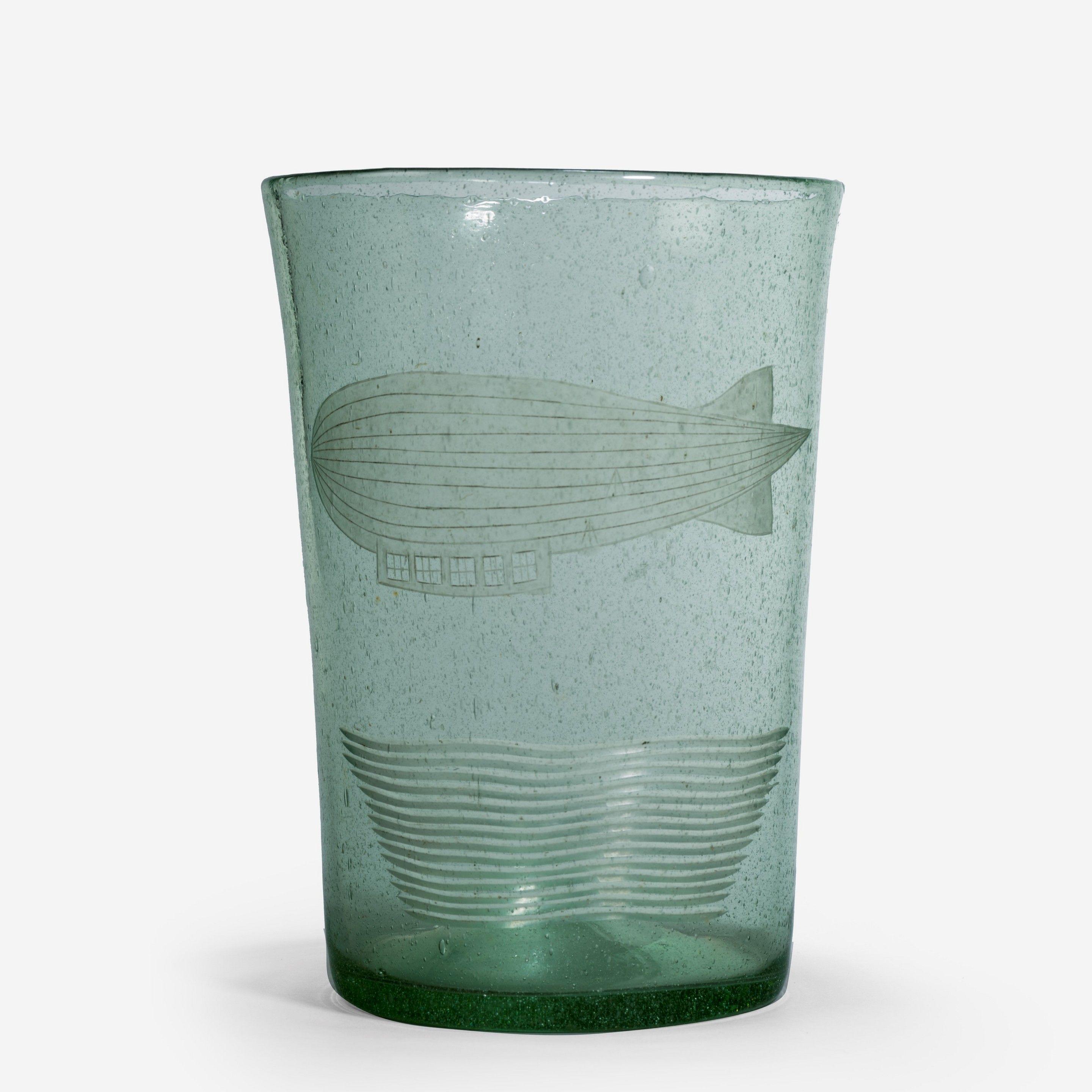 Mid-20th Century Unusual English 1950s Glass Vase