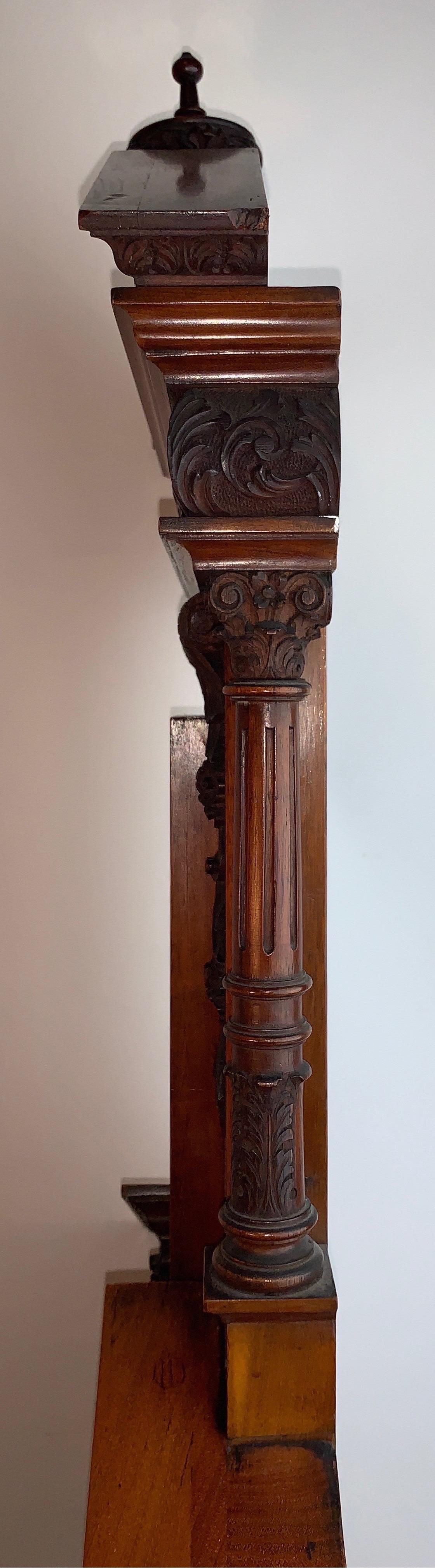 Unusual English Carved Mahogany Barometer 5