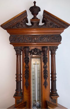 Unusual English Carved Mahogany Barometer