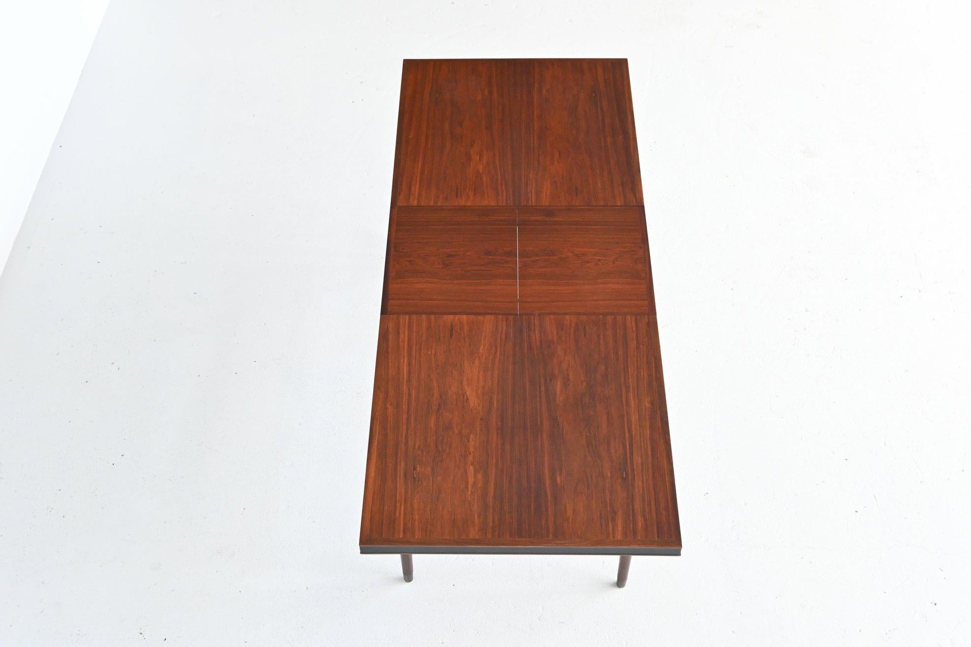 Unusual Extendable Rosewood Dining Table, Denmark, 1960 3