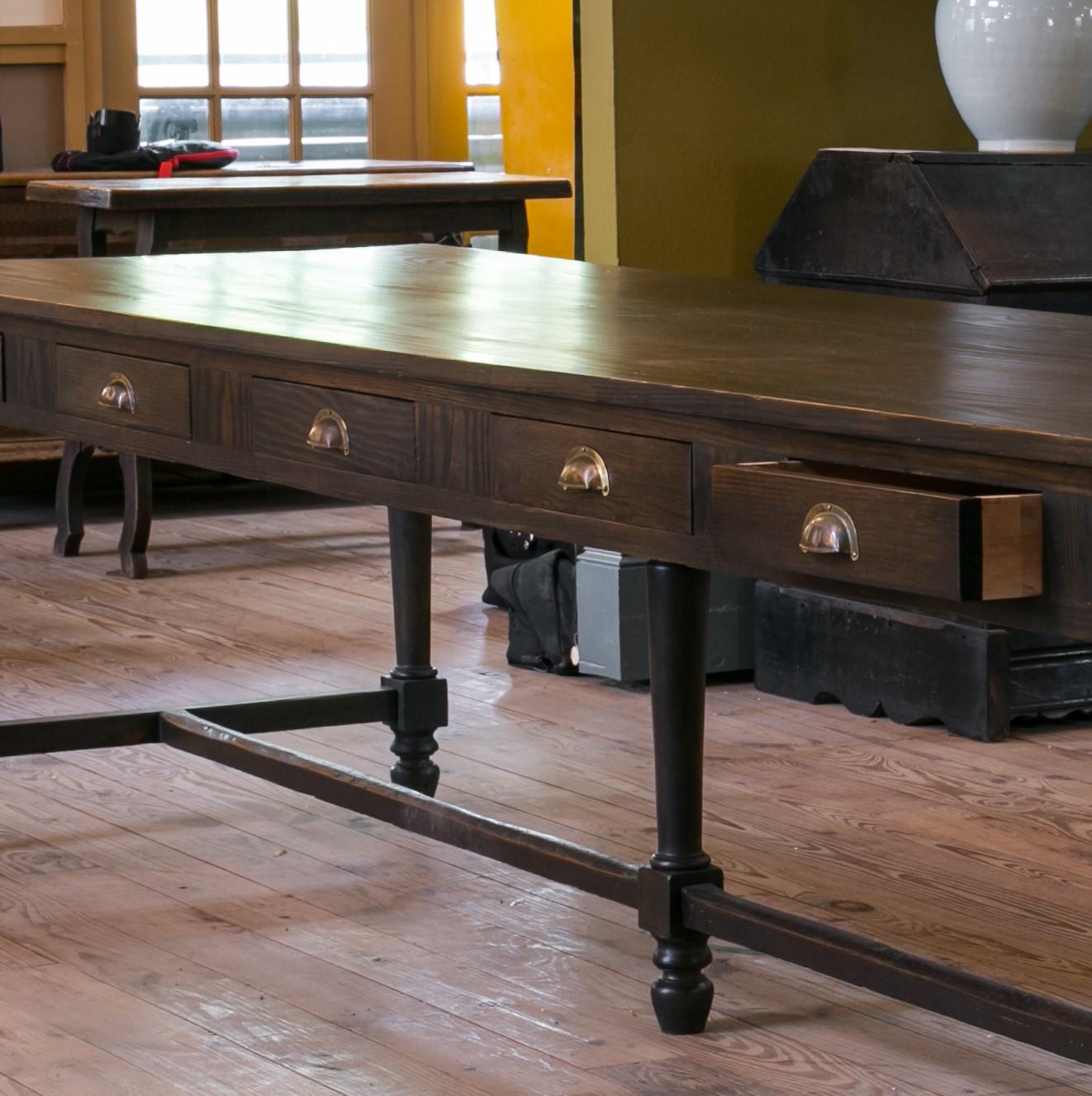 Hand-Carved Unusually Long Country Table
