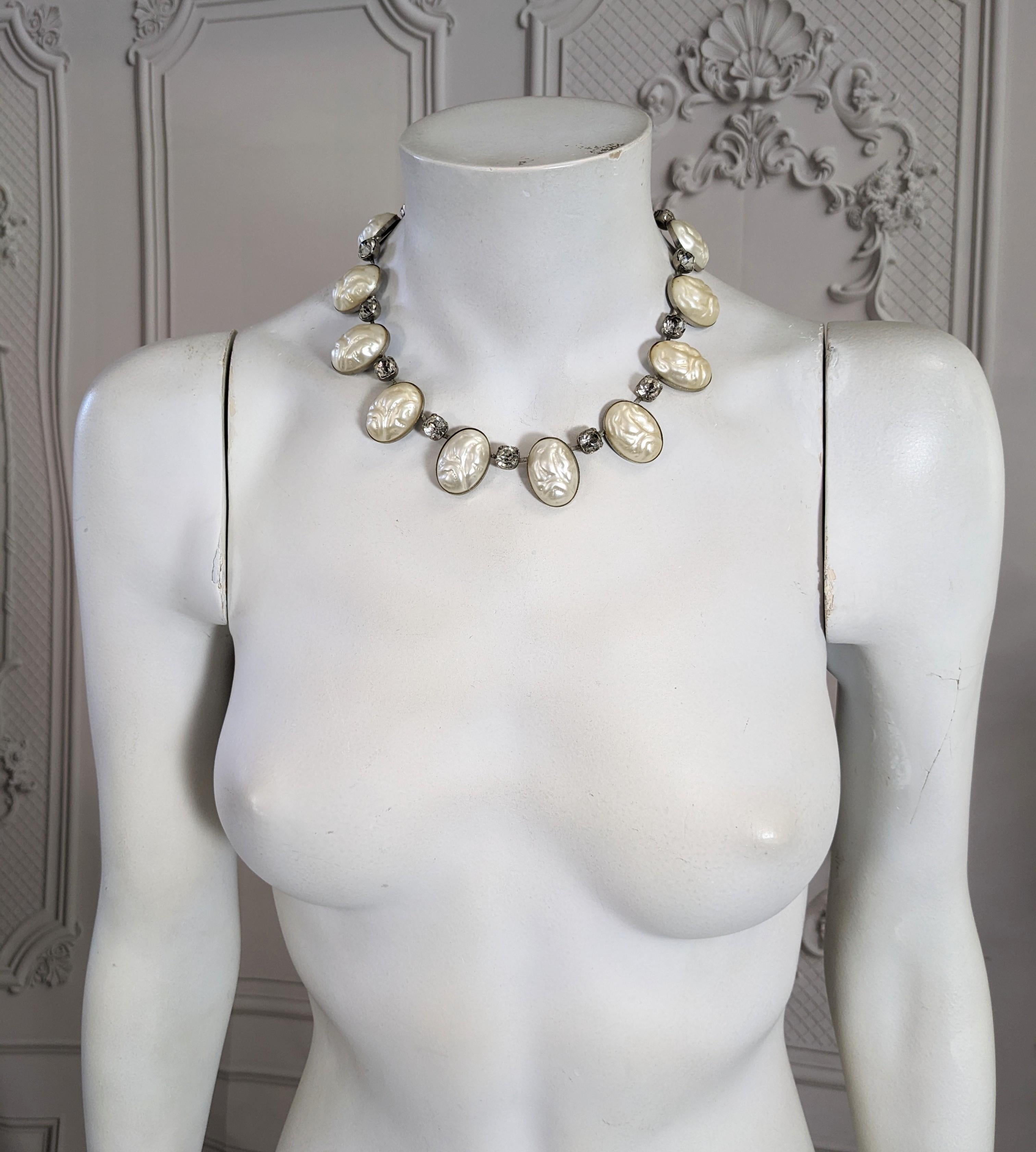Unusual Faux Pearl Mid Century Collar For Sale 2