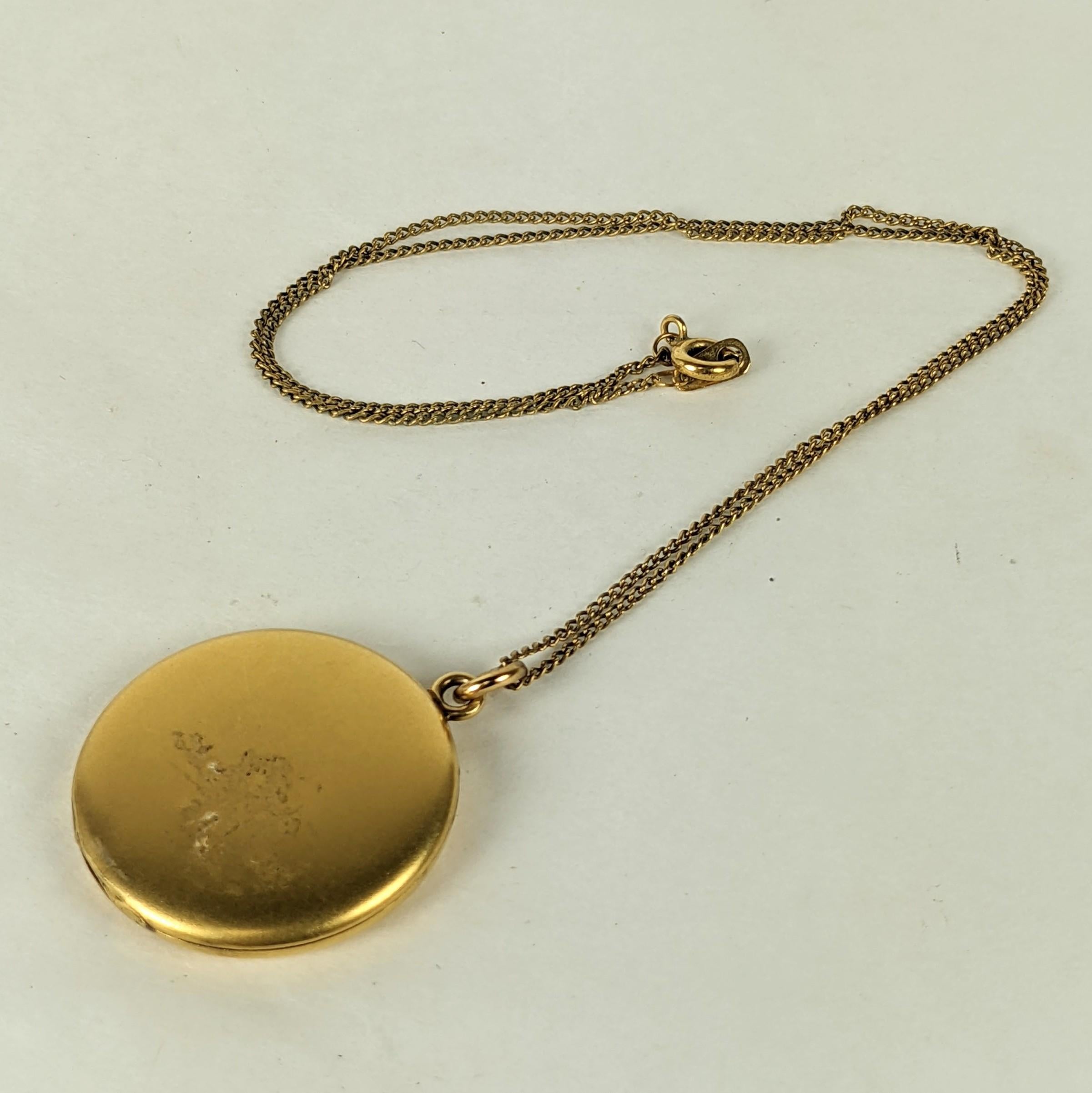 Women's or Men's Unusual Figural Edwardian Locket, Lady Carriage Driver For Sale