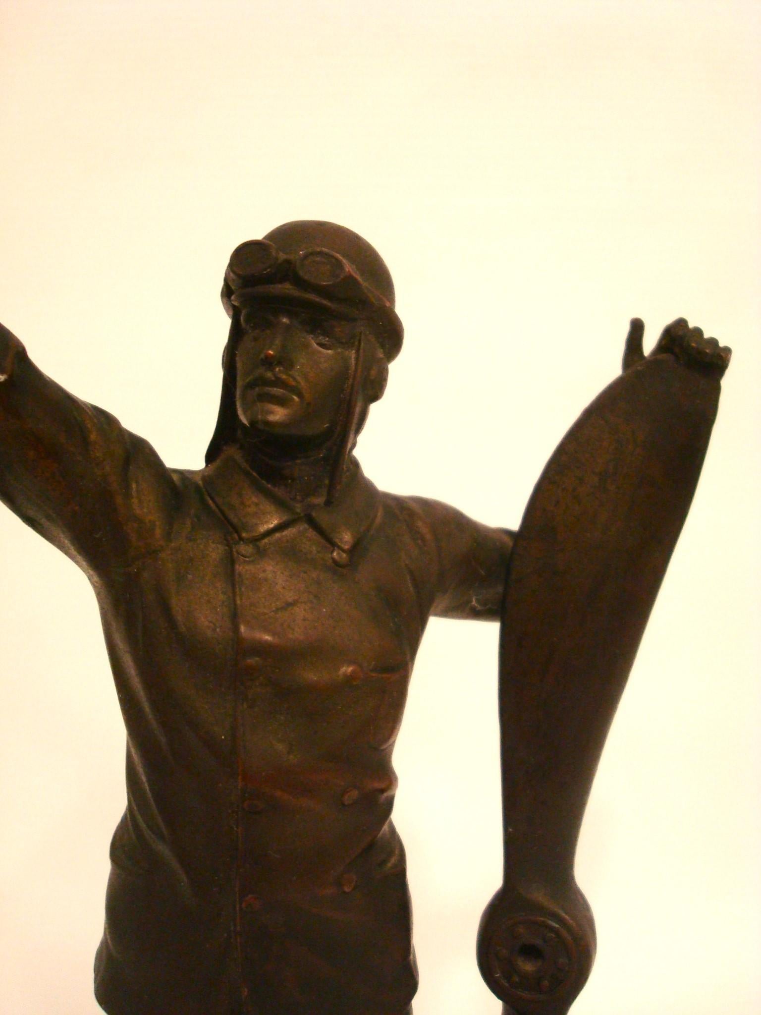 Art Nouveau Unusual Figure of a Airplane Pilot  circa 1910´s For Sale