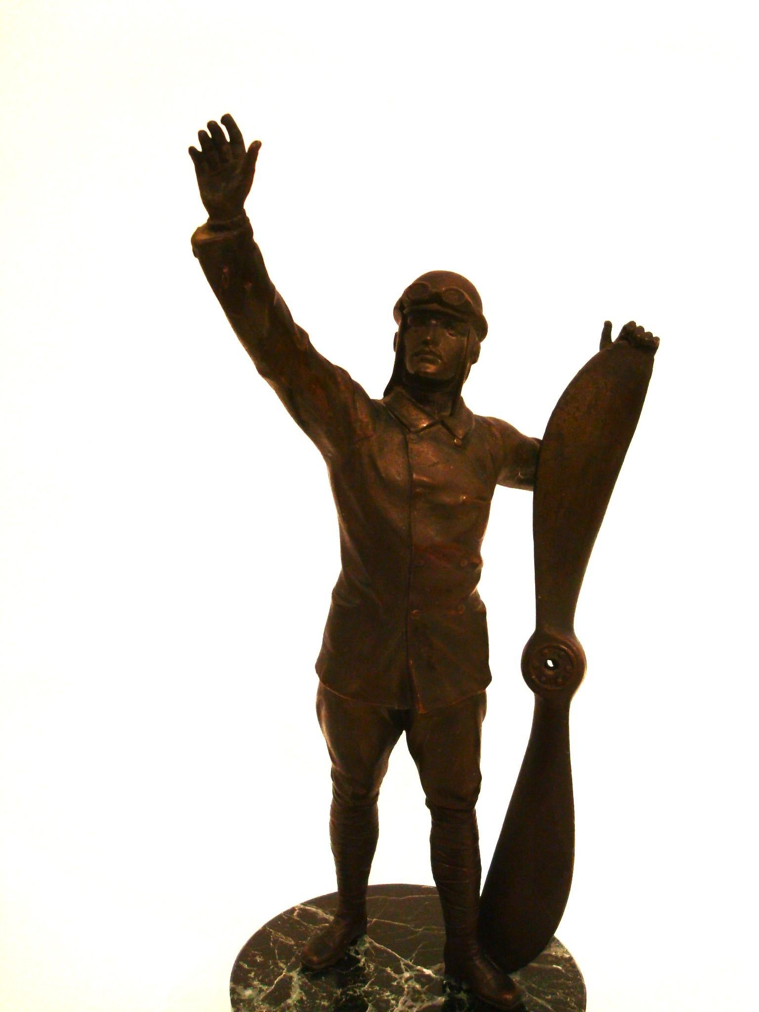 French Unusual Figure of a Airplane Pilot  circa 1910´s For Sale