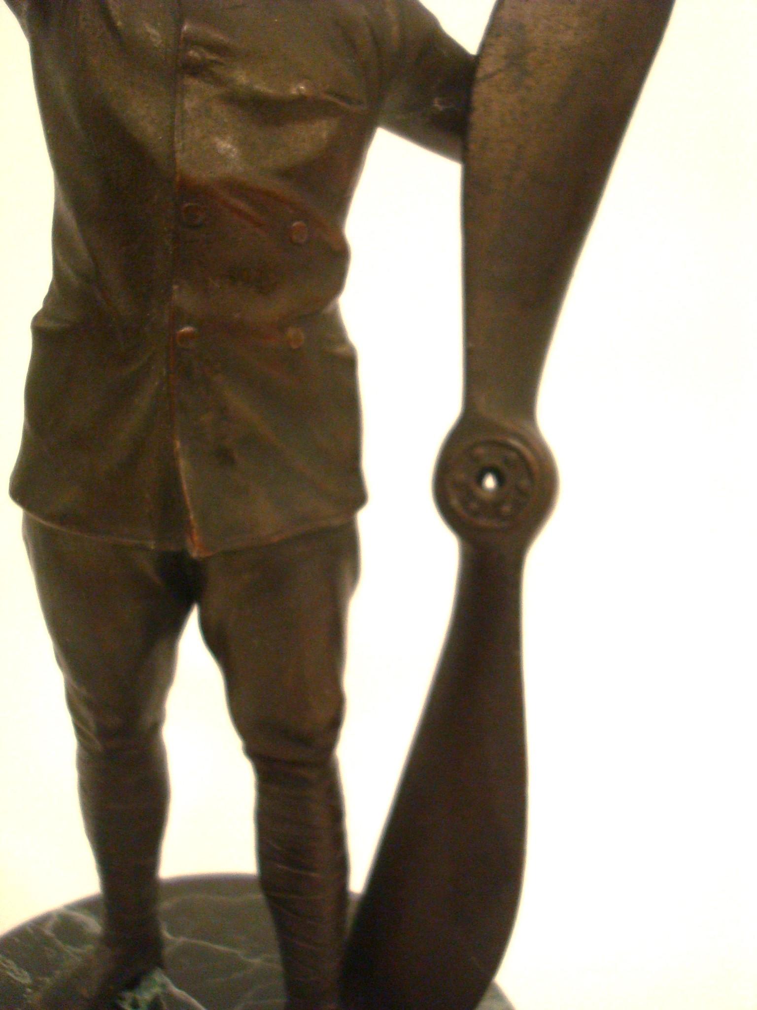 Cast Unusual Figure of a Airplane Pilot  circa 1910´s For Sale