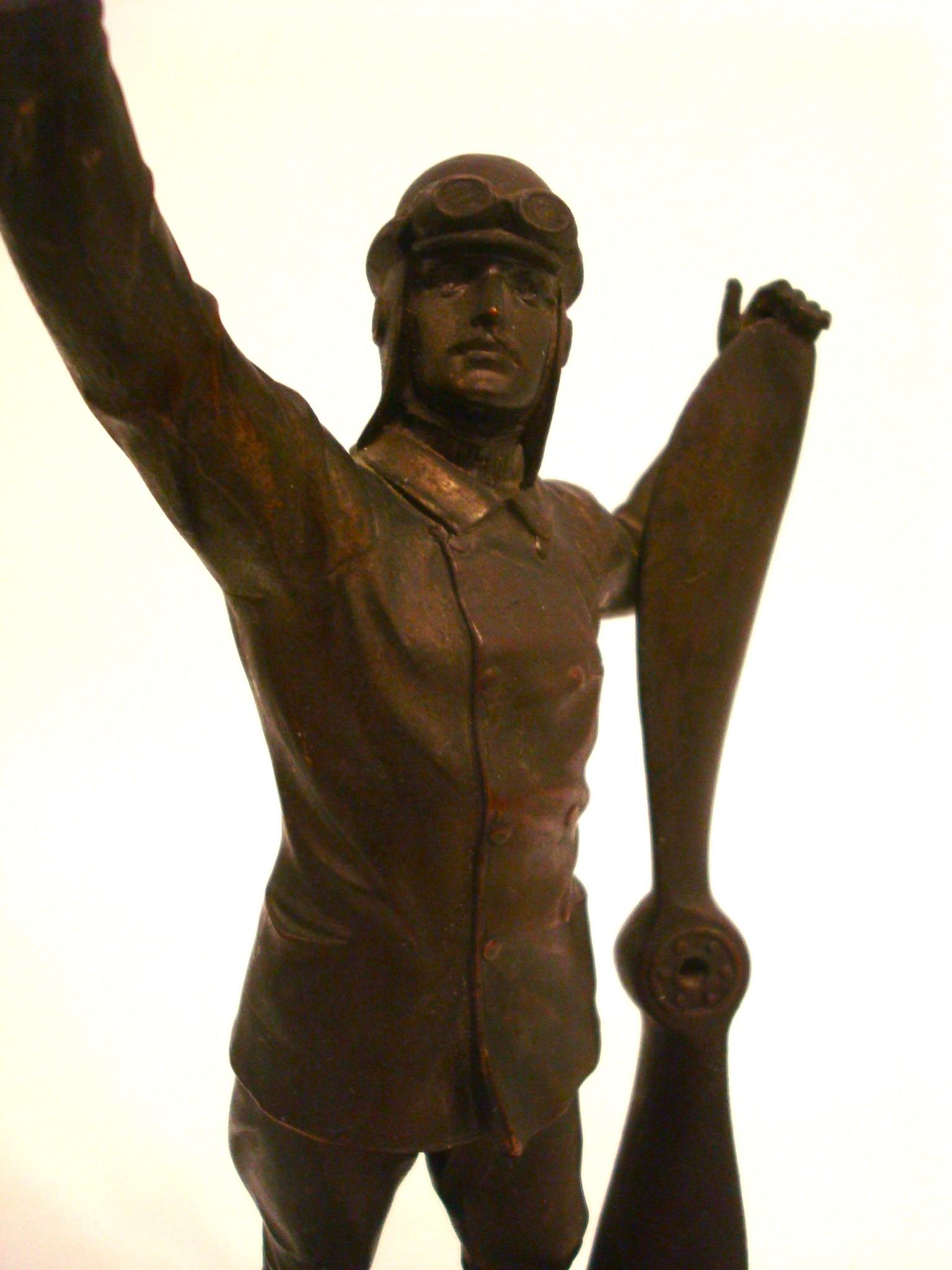 Metal Unusual Figure of a Airplane Pilot  circa 1910´s For Sale
