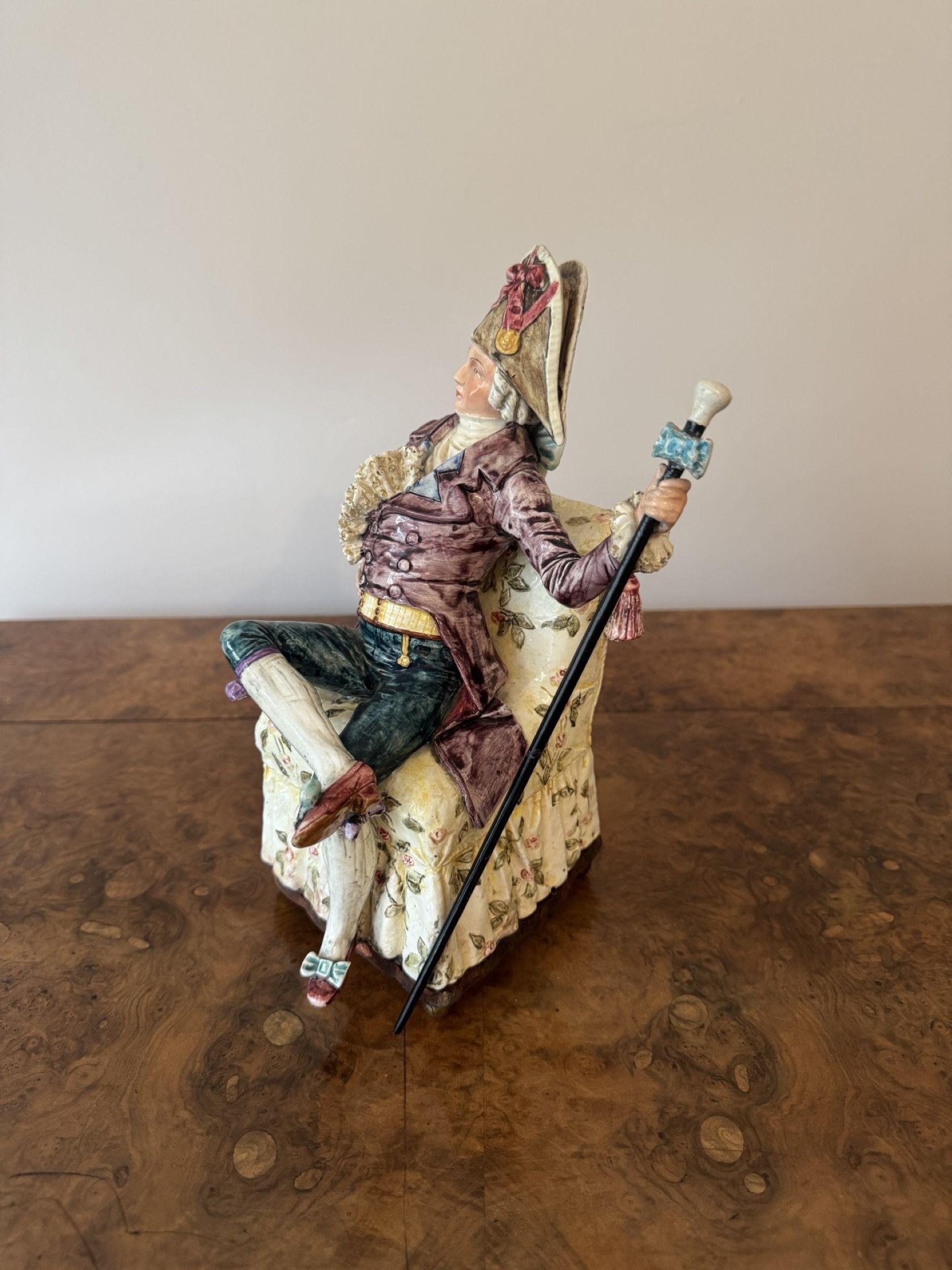 Ungewöhnliches, hochwertiges Paar antiker viktorianischer Musikfiguren (Porzellan) im Angebot