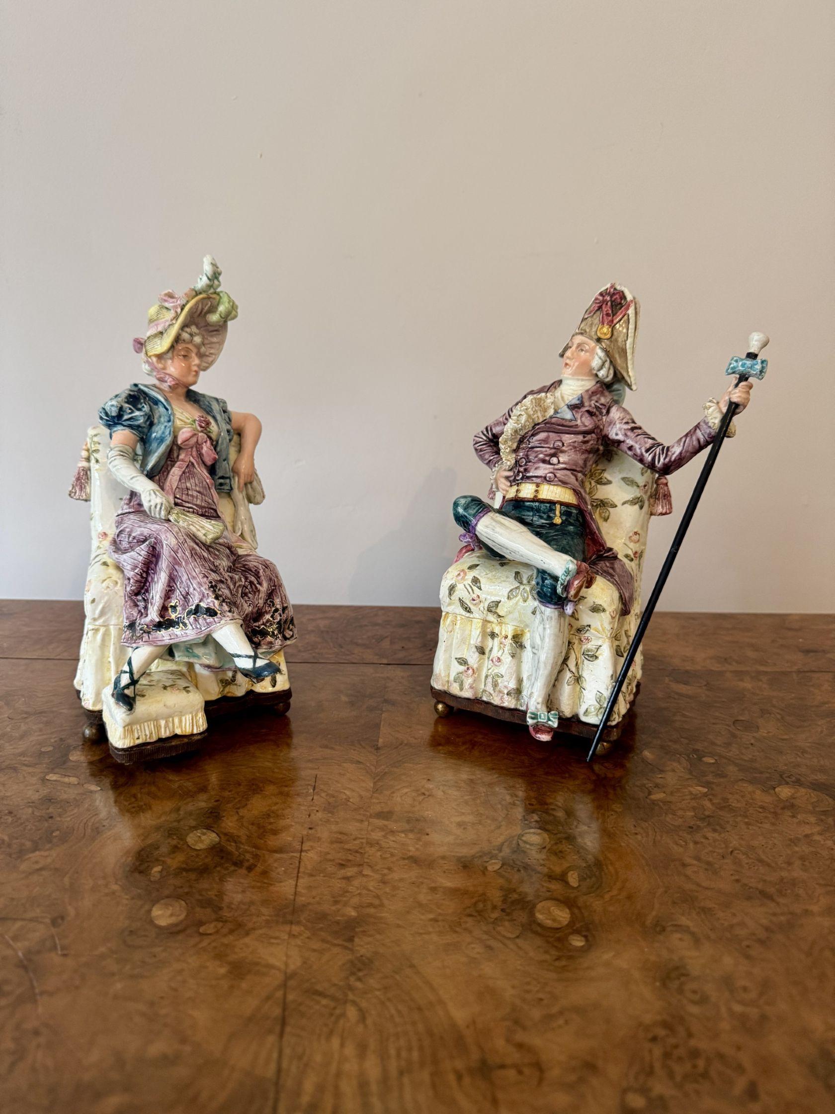 Ungewöhnliches, hochwertiges Paar antiker viktorianischer Musikfiguren im Angebot 2