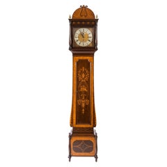 Unusual Flame Mahogany Long-Case Clock Attributed to Maples