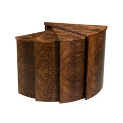 Flame Walnut Circular Nest of Tables