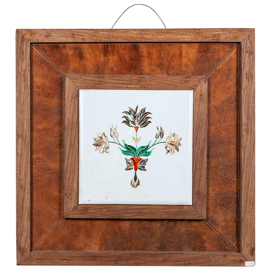 Unusual Floral and Leaf Marble Wall Hanging, 20th Century For Sale