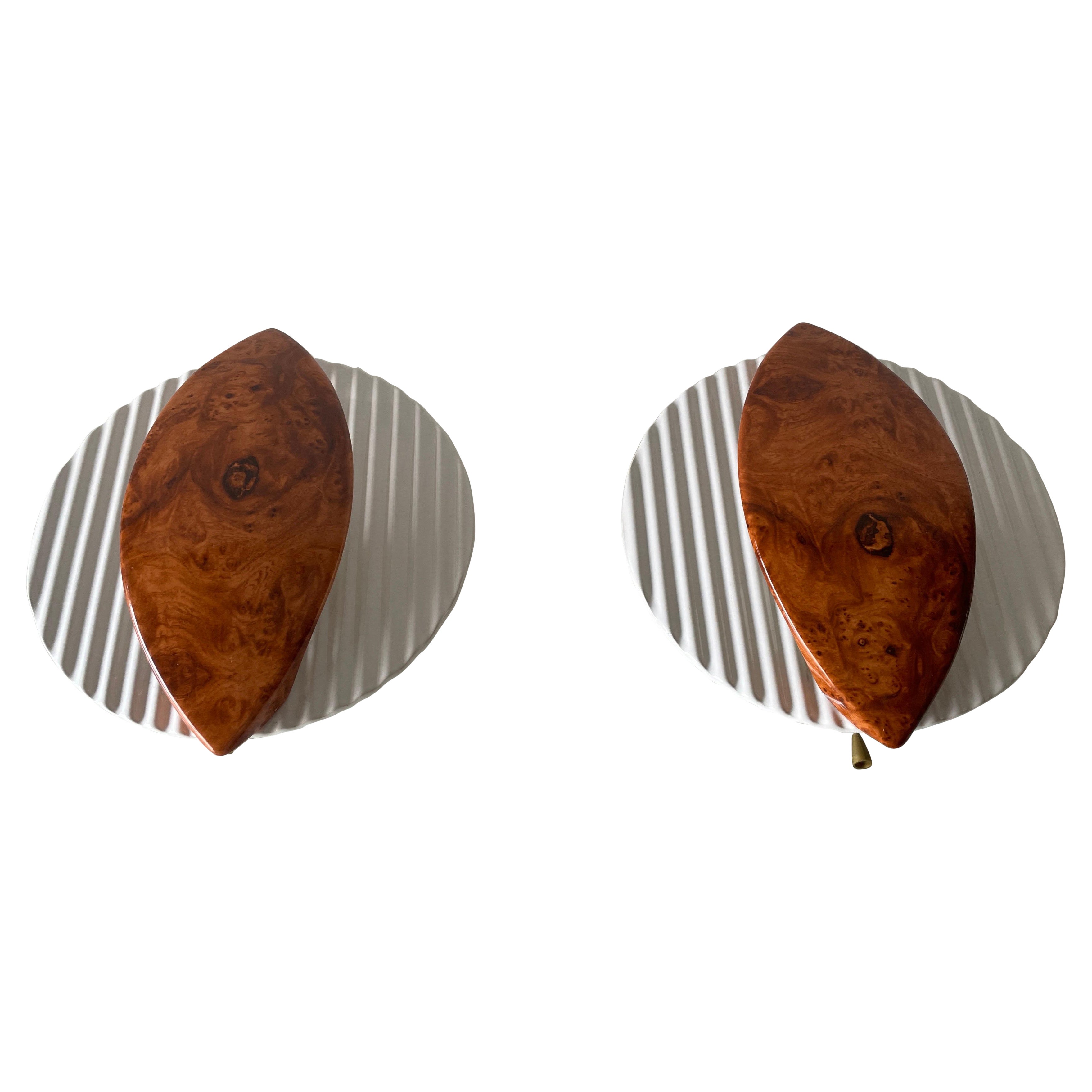 Paire d
appliques inhabituelles en céramique en forme de fleur par Pan Leuchten, années 1960, Allemagne en vente