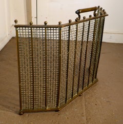 Unusual Folding Brass Fire Guard
