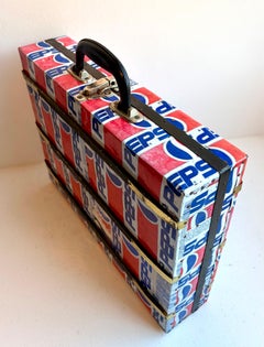 Unusual Folk Art / Pop Art Pepsi Cola Decorative Brief Case, France, 1990's