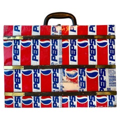 Unusual Folk Art / Pop Art Pepsi Cola Decorative Brief Case, France, 1990's