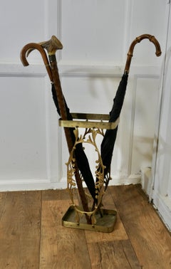 Unusual French Brass Stick Stand or Umbrella Stand  A charming piece