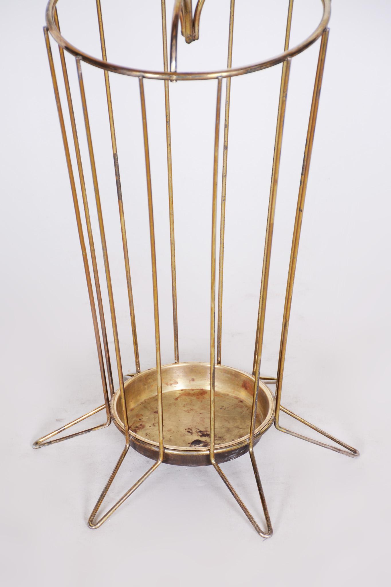 Mid-Century moderno Insolito portaombrelli francese in ottone, condizioni originali ben conservate, anni '50 in vendita