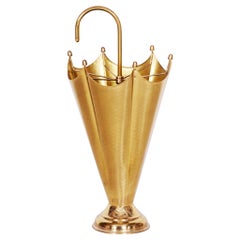 Unusual French Brass Umbrella Stand, Well Preserved Original Condition, 1960s