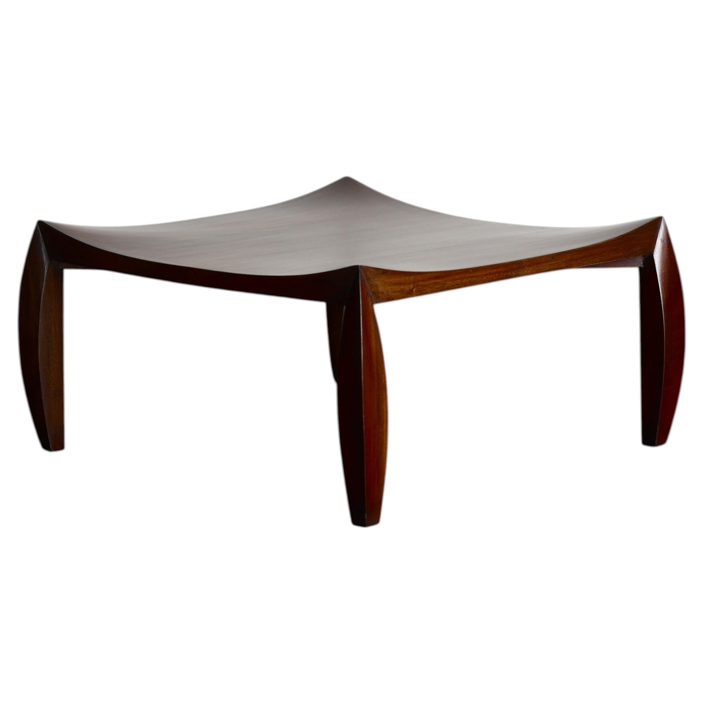 Unusual French C.1960s Walnut Coffee Table