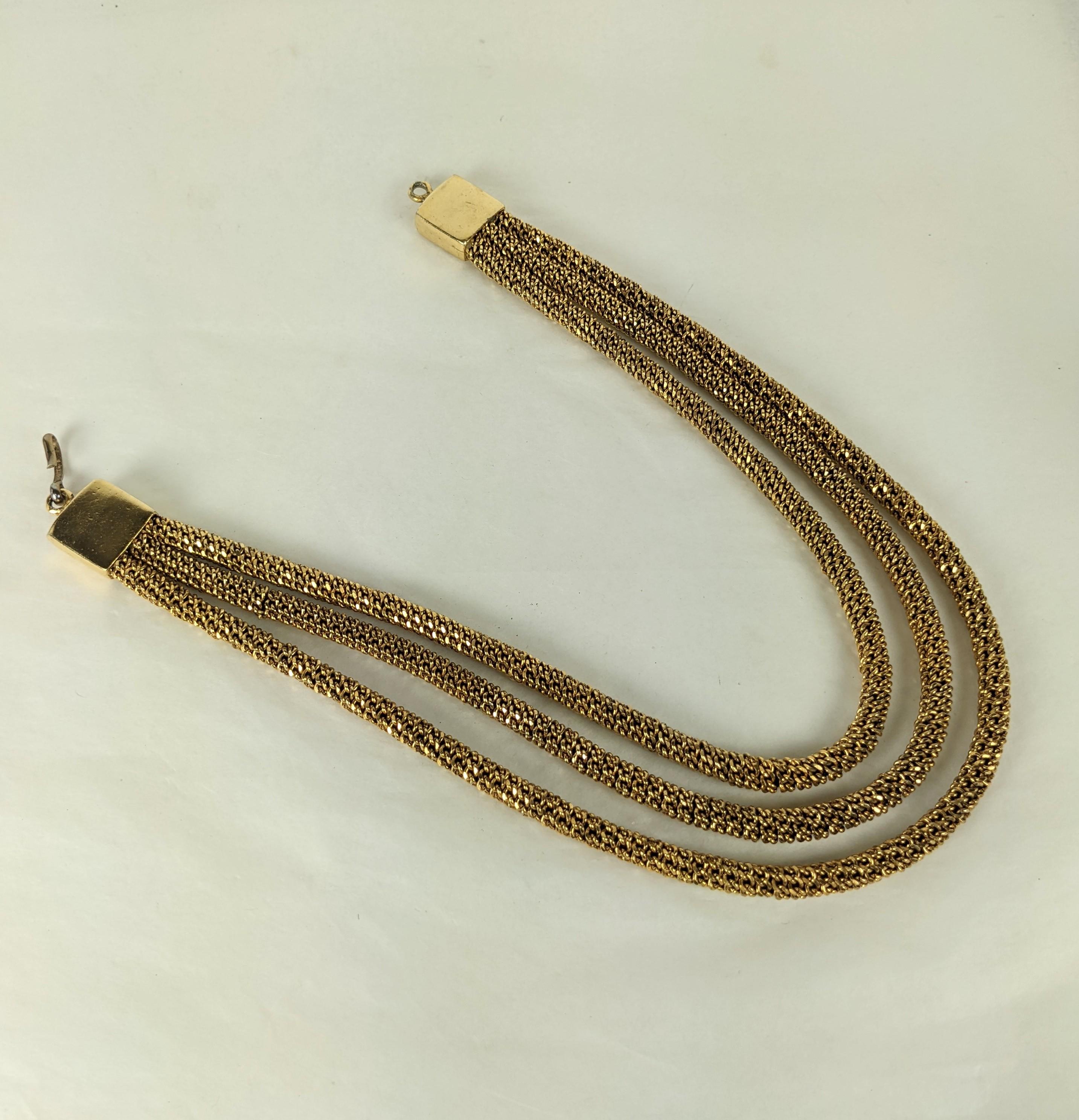 Ungewöhnliche französische mehrreihige Halskette mit Kette für Damen oder Herren im Angebot