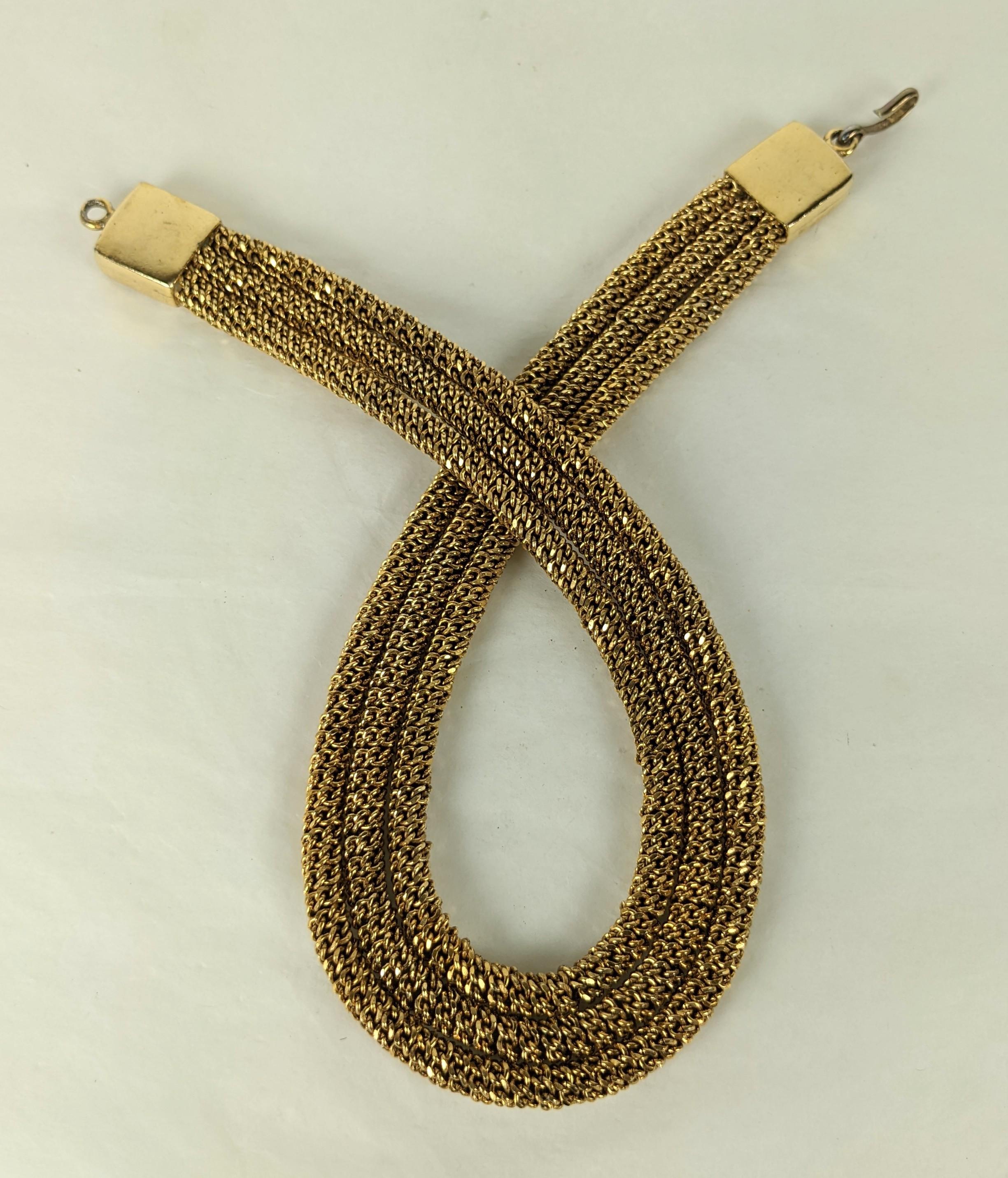 Ungewöhnliche französische mehrreihige Halskette mit Kette im Angebot 2