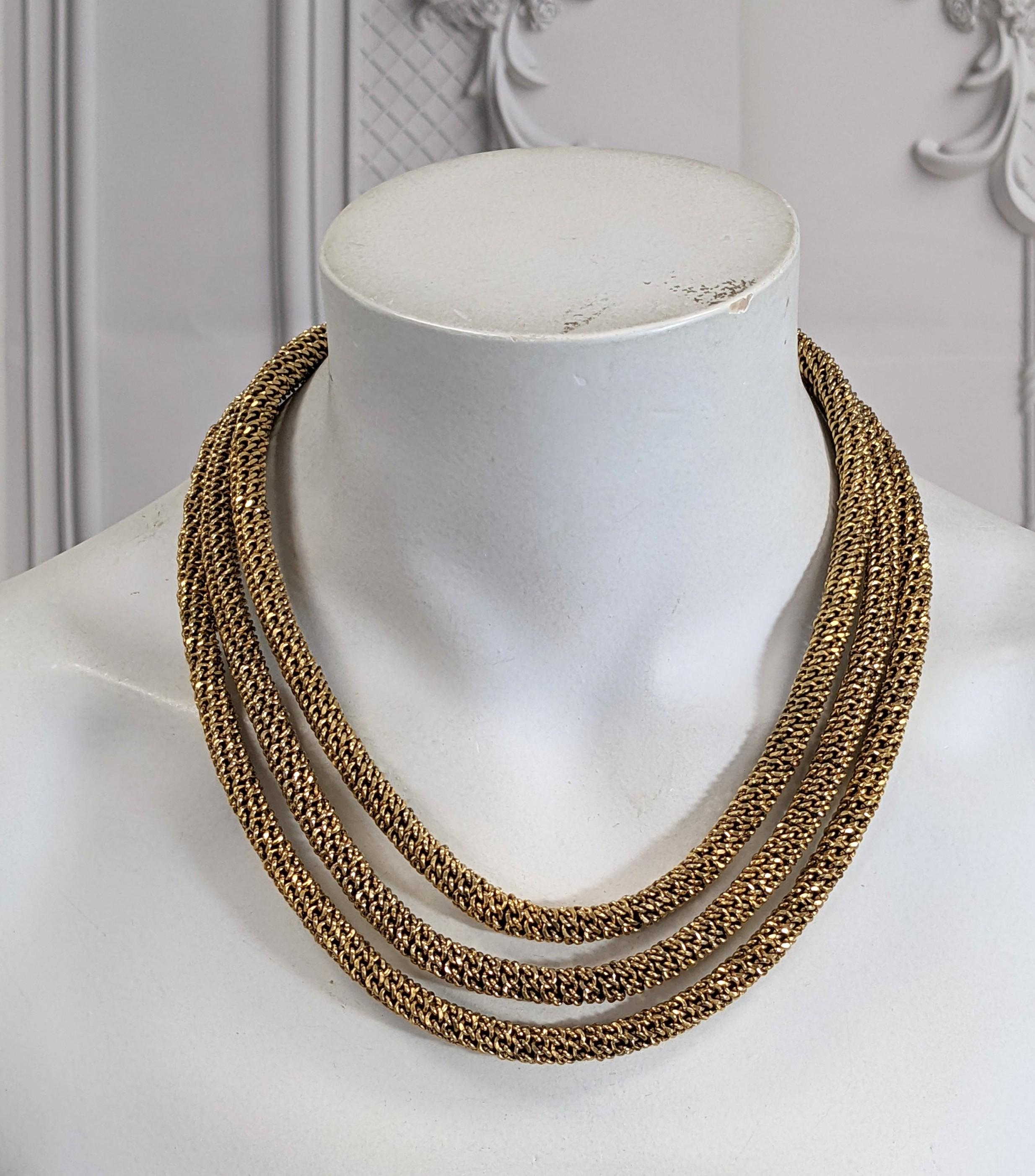 Unusual French Chain Multistrand Necklace For Sale 4