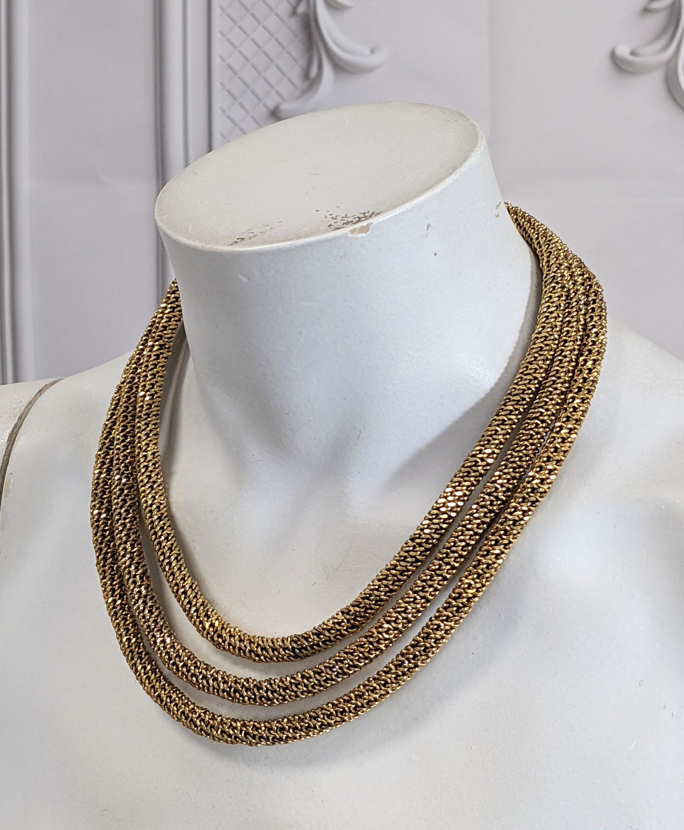 Unusual French Chain Multistrand Necklace For Sale 5