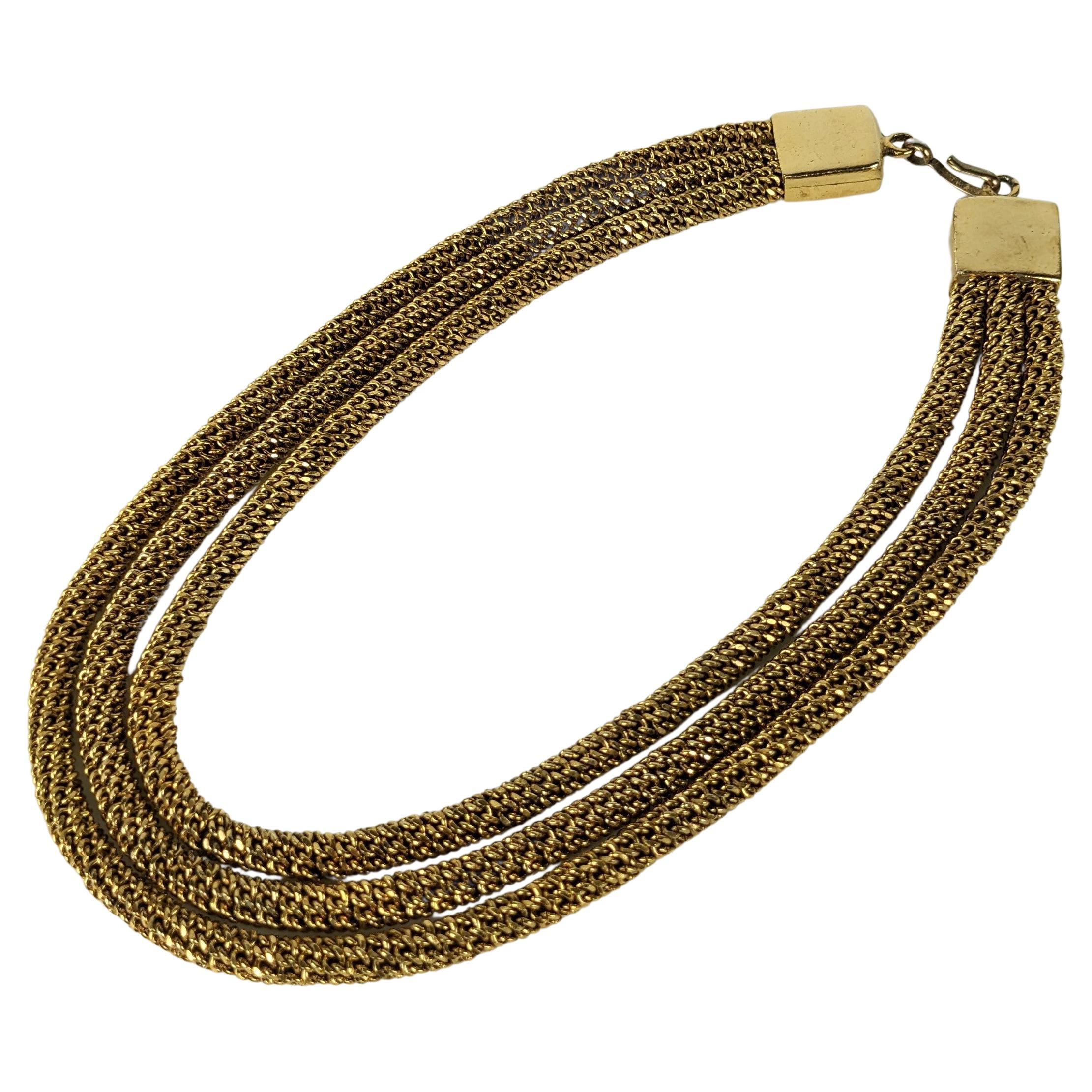 Ungewöhnliche französische mehrreihige Halskette mit Kette im Angebot