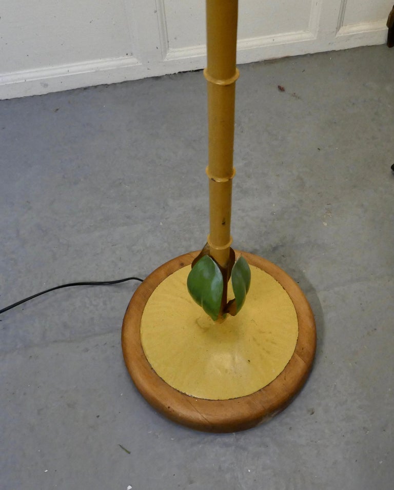Unusual French Conservatory Painted Toleware Floor Lamp For Sale at