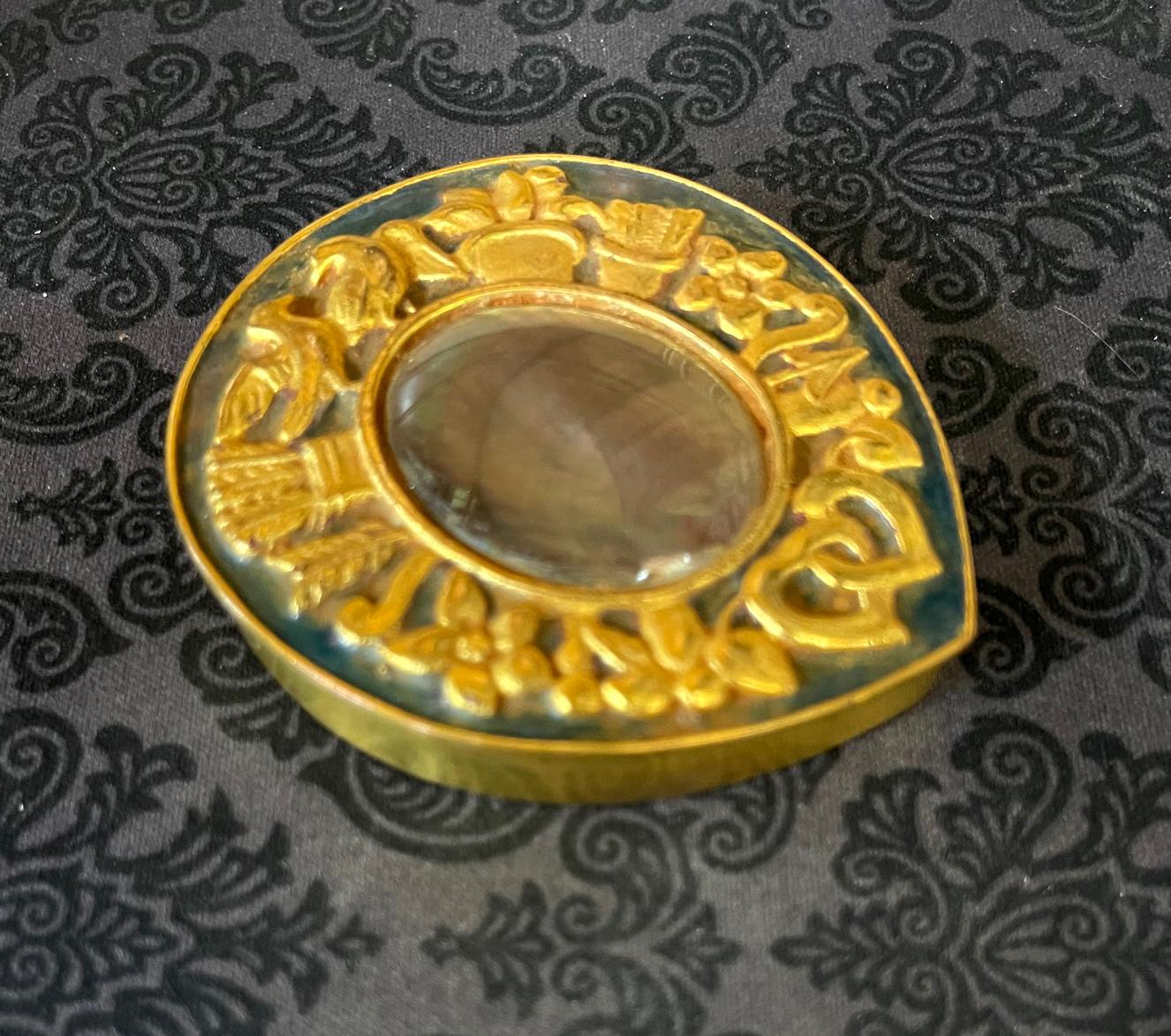 Mid-Century Modern Unusual French Gilt Bronze Box Line Vautrin