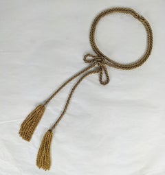 Unusual French Gilt Rope Bow Necklace