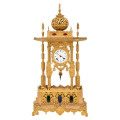 Insolito orologio francese in ormolu e gioielli realizzato per il mercato turco ottomano