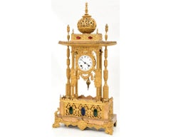 Unusual French Ormolu and Jeweled Clock Made for the Ottoman Turkish Market