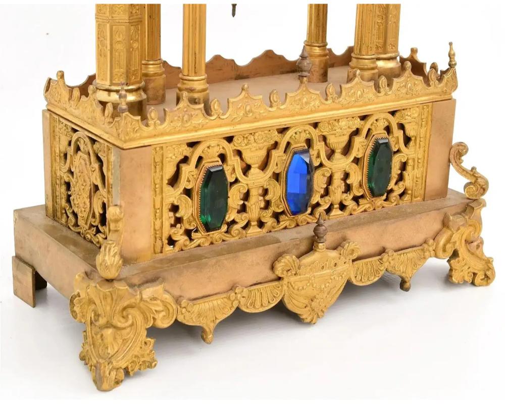 Unknown Unusual French Ormolu and Jeweled Clock Made for the Ottoman Turkish Market
