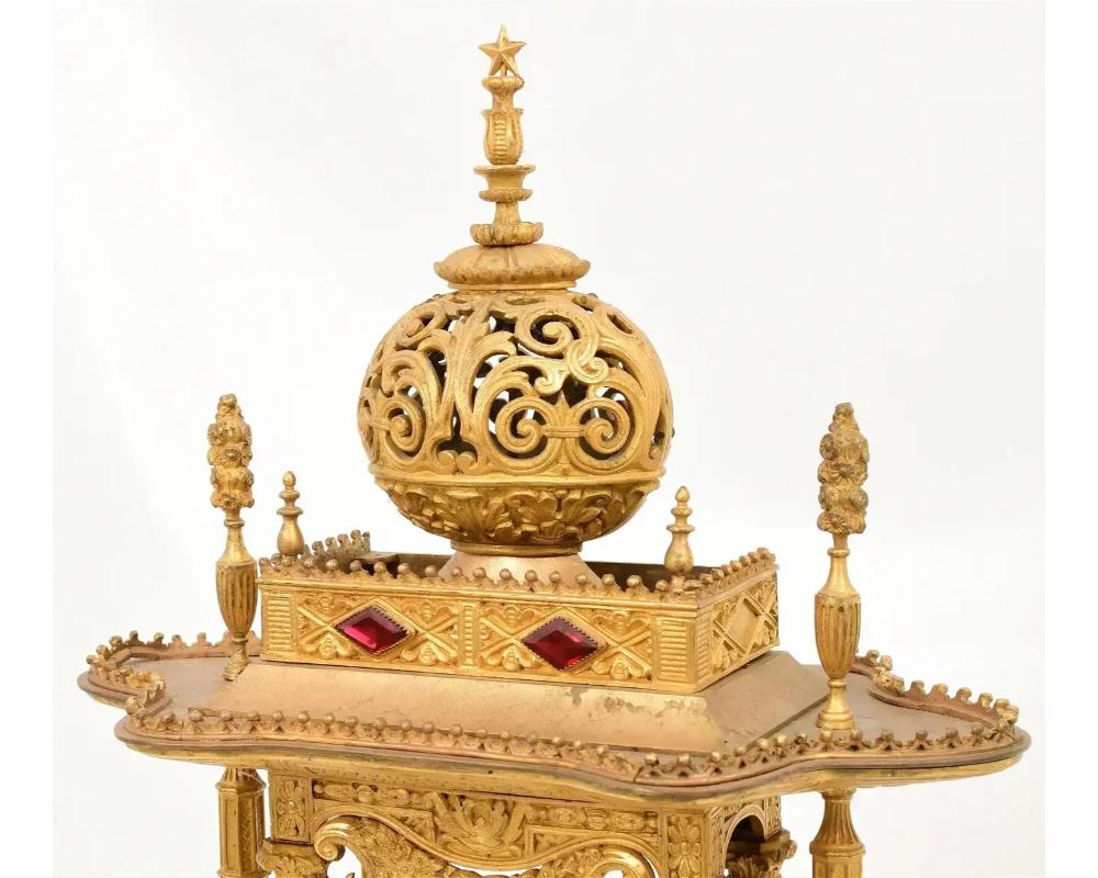19th Century Unusual French Ormolu and Jeweled Clock Made for the Ottoman Turkish Market