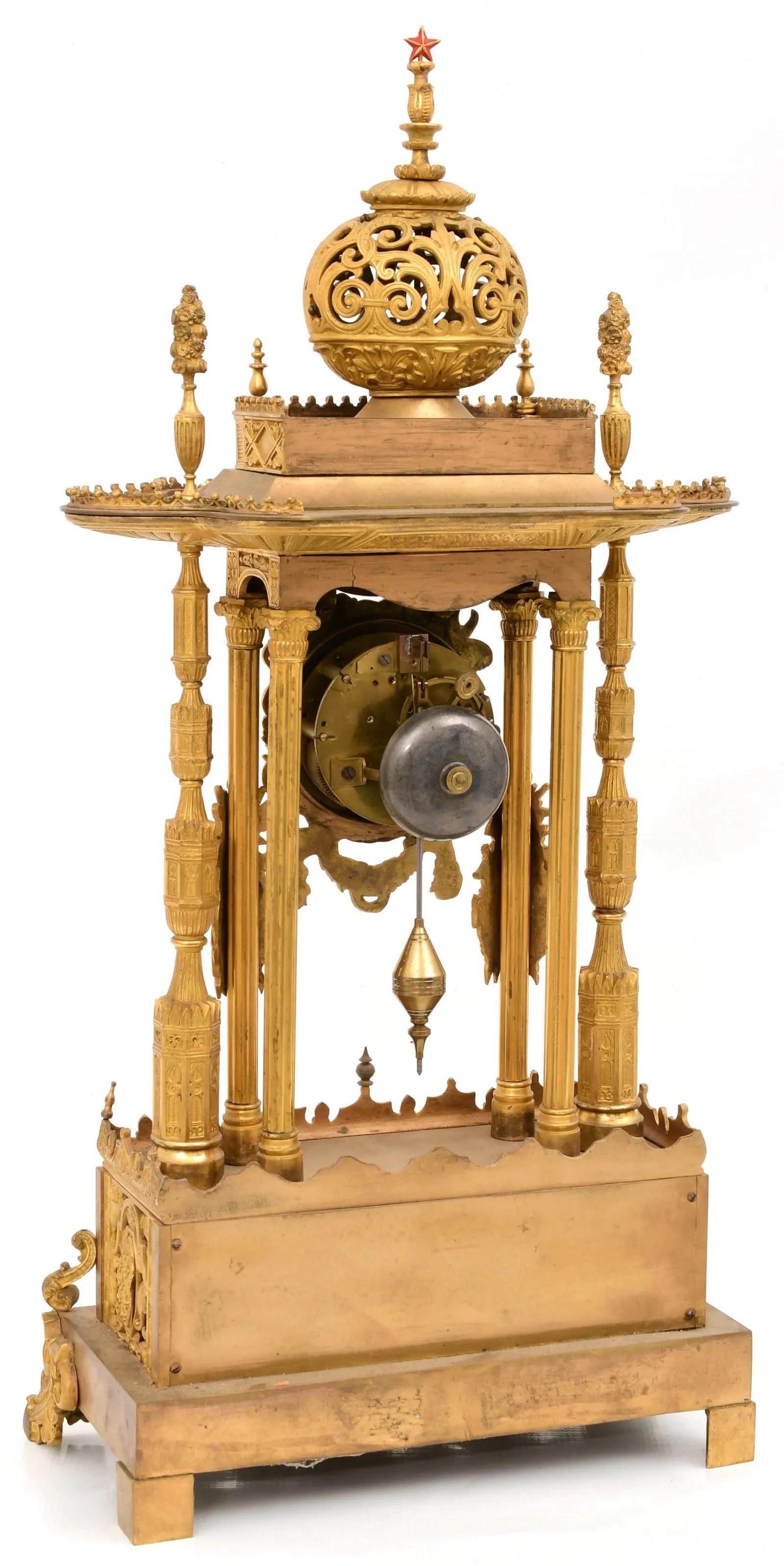 Unusual French Ormolu and Jeweled Clock Made for the Ottoman Turkish Market For Sale 2