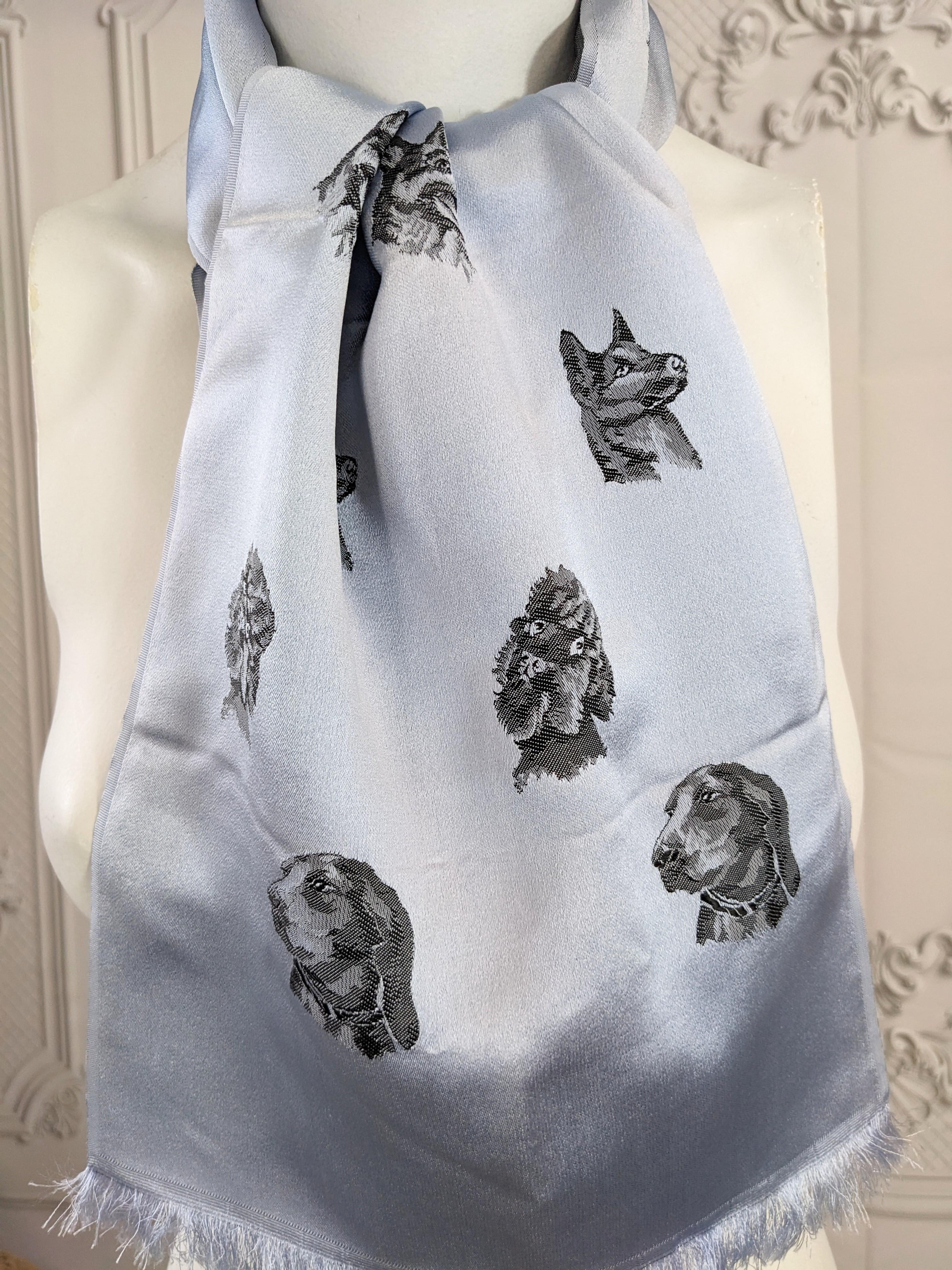 Unusual French Satin Jacquard Dog Muffler For Sale 6