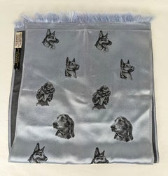 Unusual French Satin Jacquard Dog Muffler