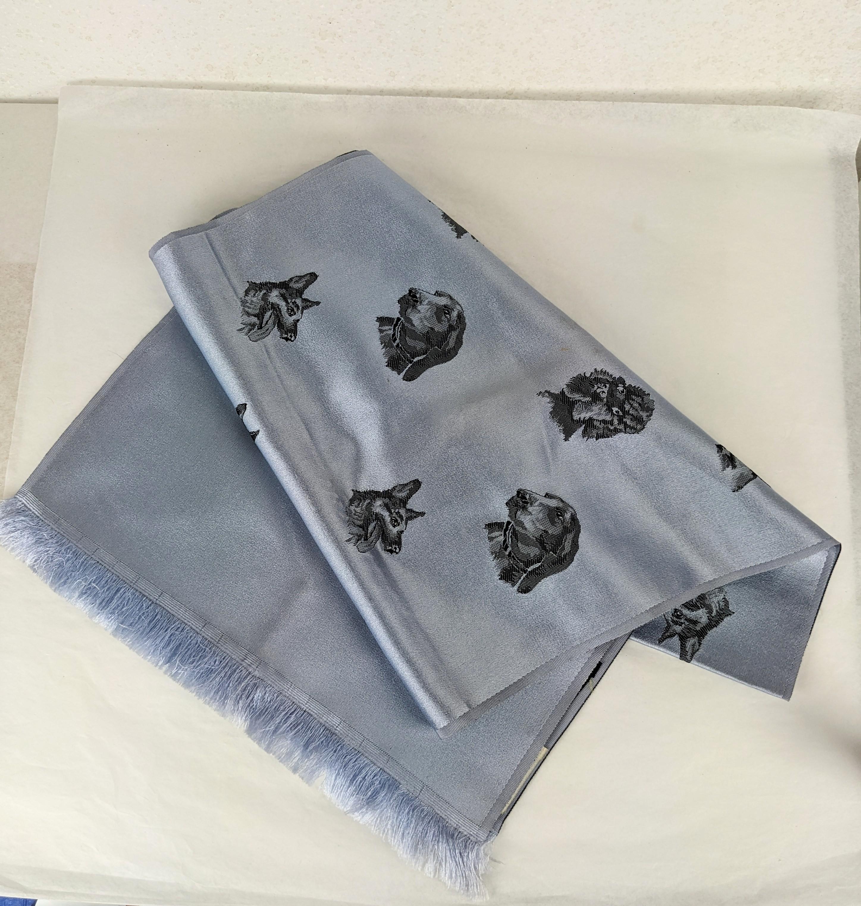 Unusual French Satin Jacquard Dog Muffler For Sale 1