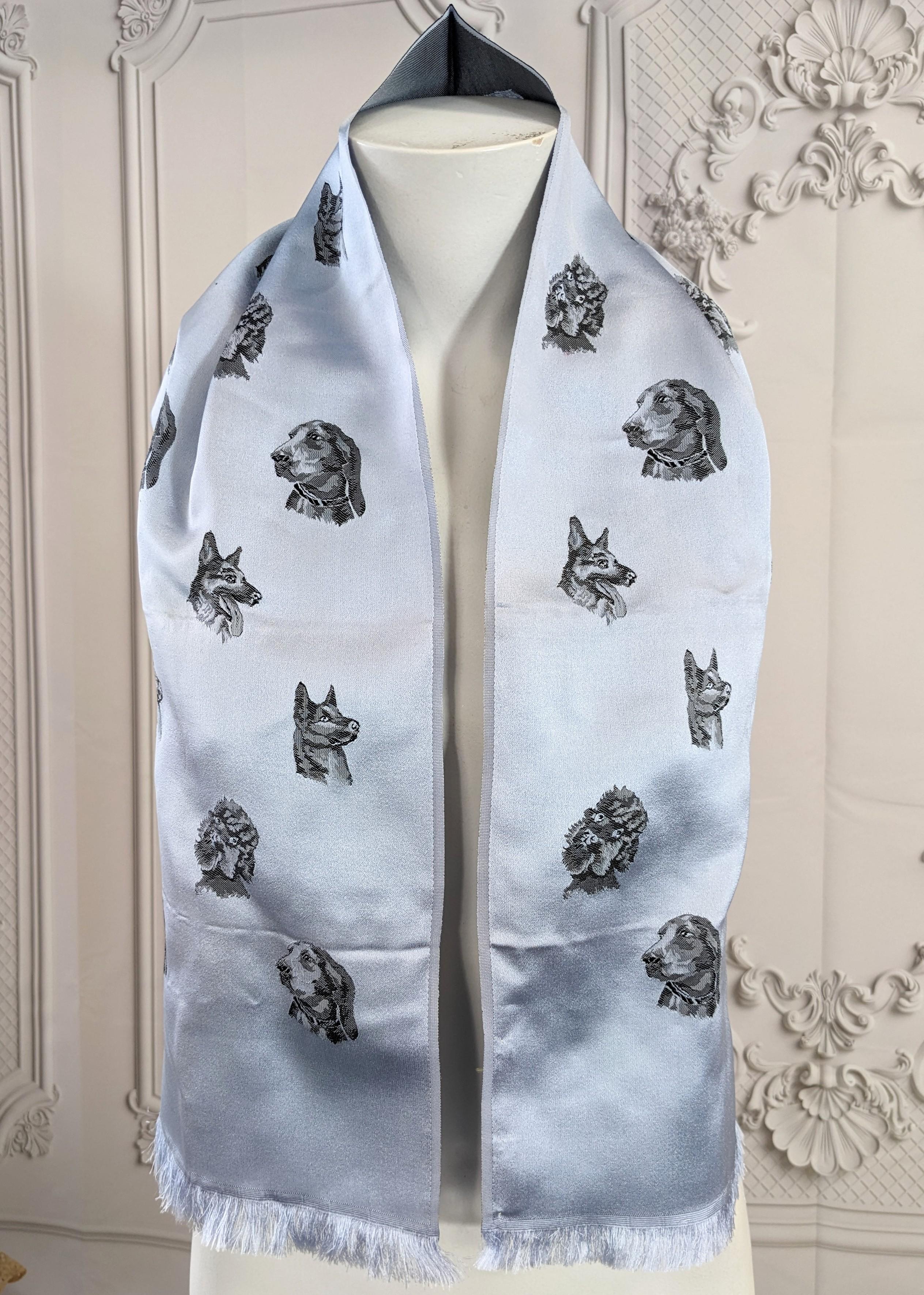 Unusual French Satin Jacquard Dog Muffler For Sale 4