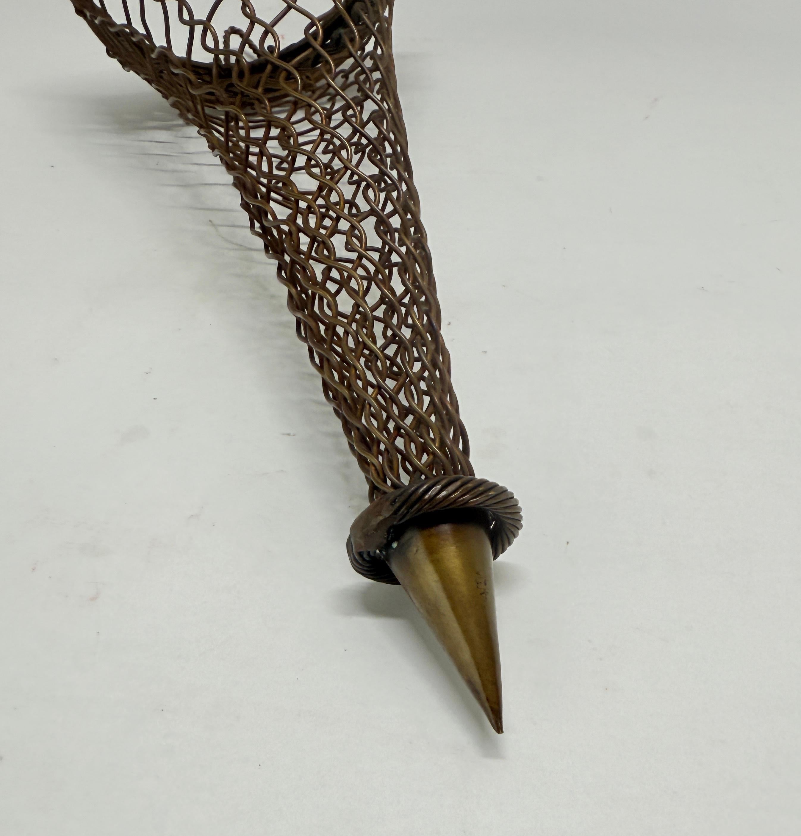 19th Century Unusual French Victorian Bronze Wire Wall Cone or Wall Bouquet Holder For Sale