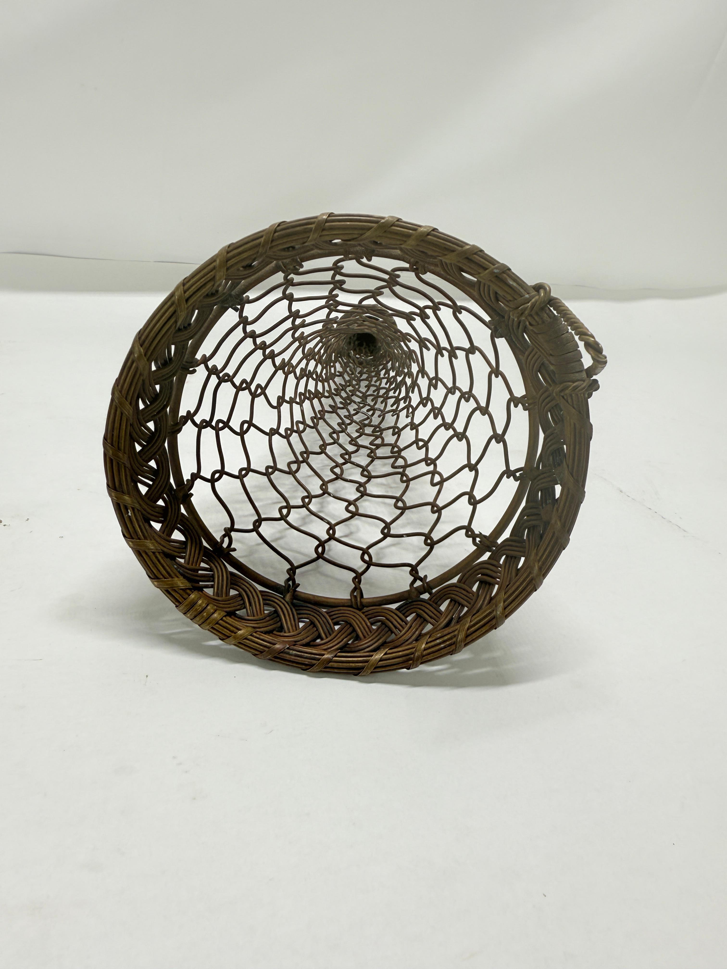Unusual French Victorian Bronze Wire Wall Cone or Wall Bouquet Holder For Sale 2