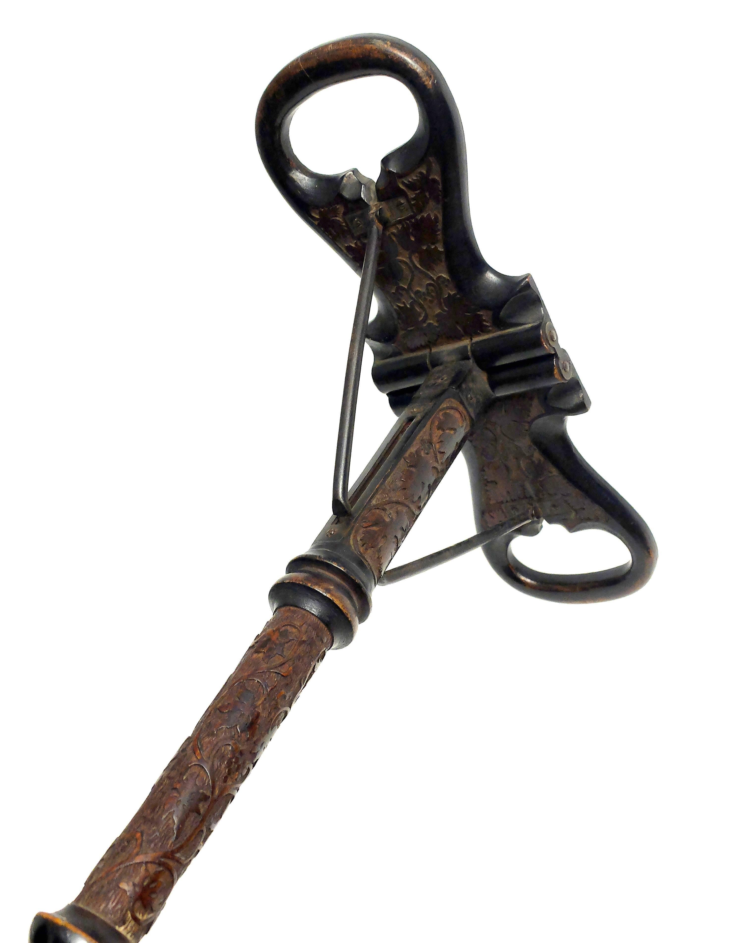 Late 19th Century Unusual Gadget Walking Cane, the Seat, Germany, 1880