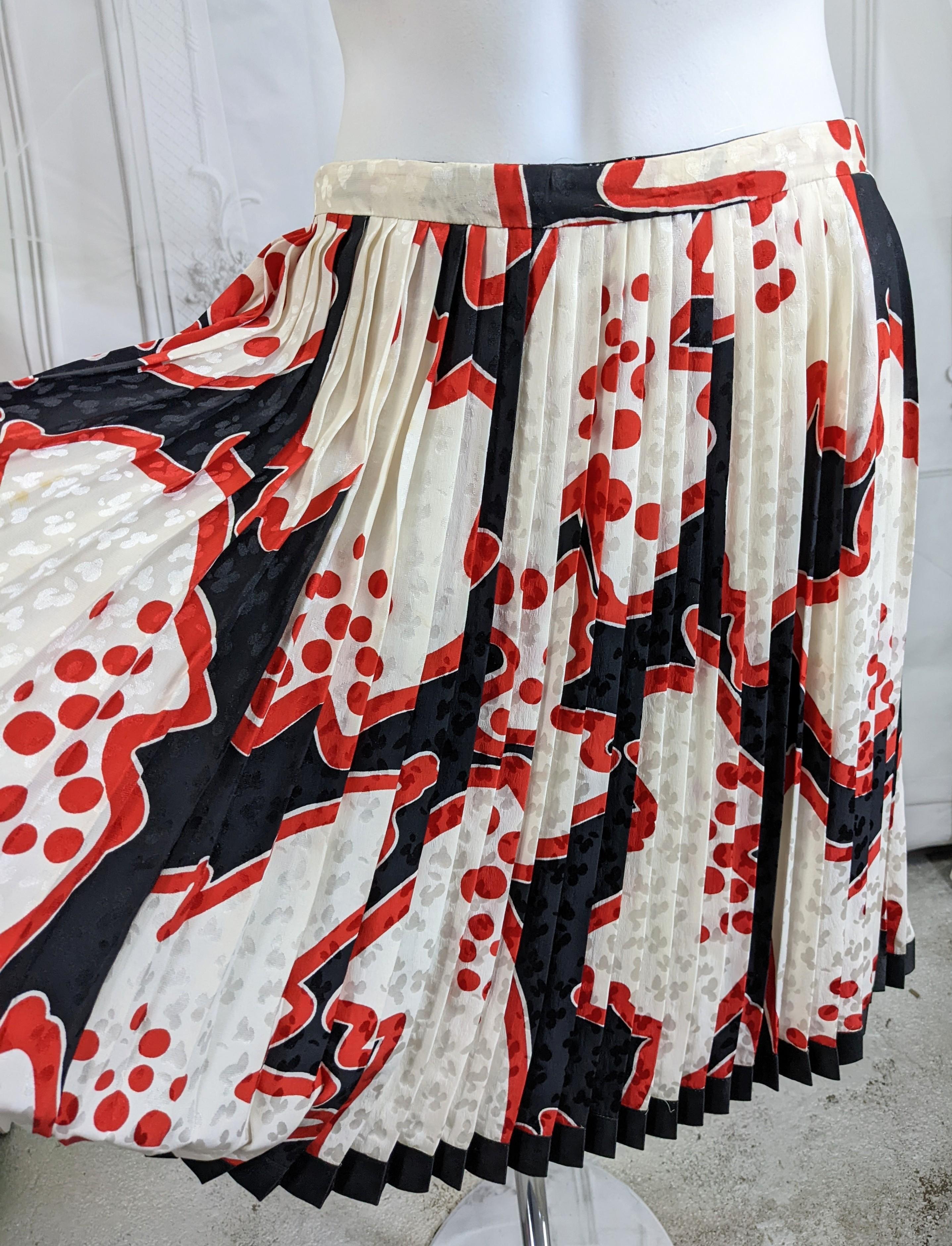 Unusual Galanos Silk Crepe Pleated Dress For Sale 3